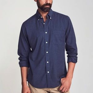 Faherty Brand Navy Stretch Oxford Shirt XL Mens
